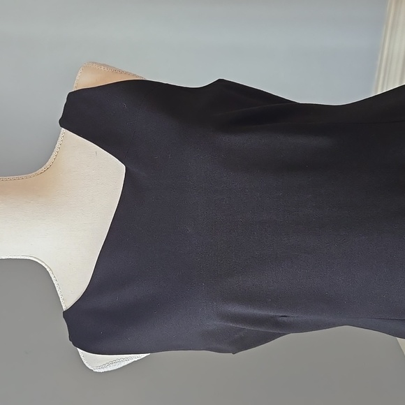 NEW EILEEN FISHER ASYMETRIC NECK VISCOSE STRETCH SHEATH DRESS - Picture 3 of 8